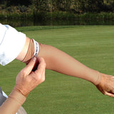 no slip grip on golf arm compression sleeves suntan skin tone