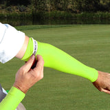 Neon Yellow Arm Cooling Sleeves for Golf no slip gripper